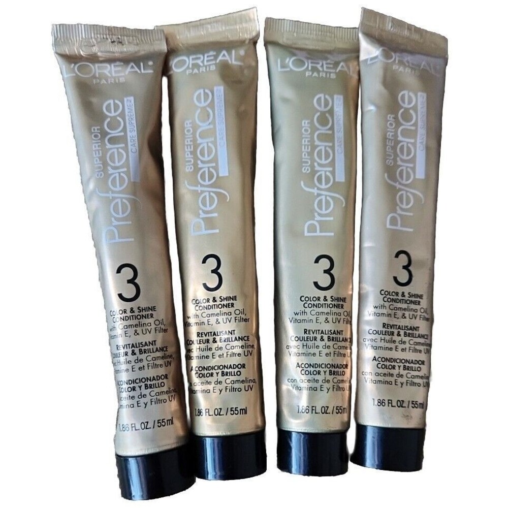 L'Oreal Superior Preference 3 Color and Shine Hair Conditioner Lot of 4